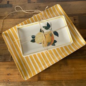 Threshold - Plaid & Stripes Bamboo-Melamine Serving Tray Set